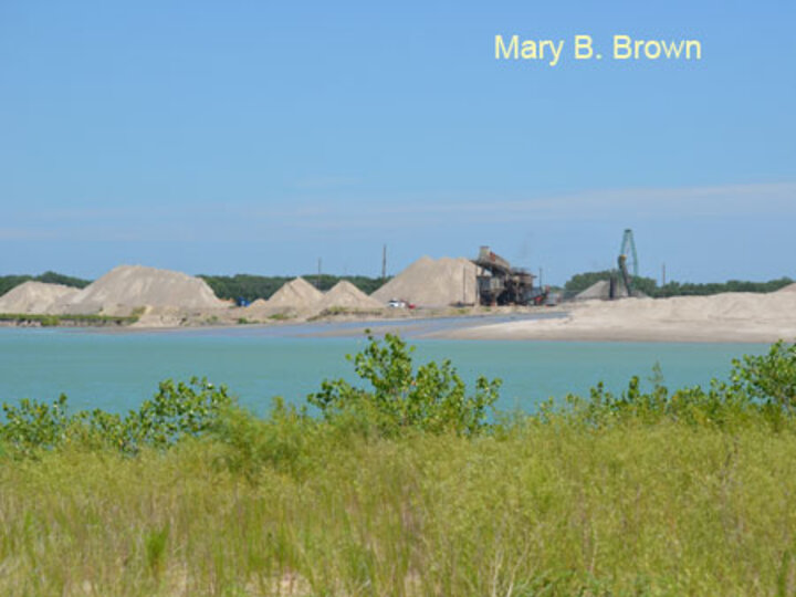A sand and gravel mine operation