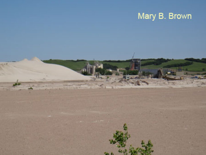 A sand and gravel mine operation