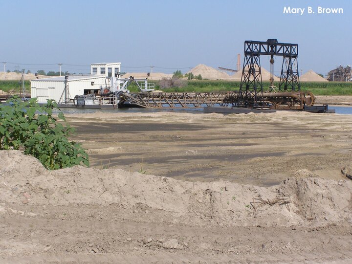 A dredge at a sand and gravel mine